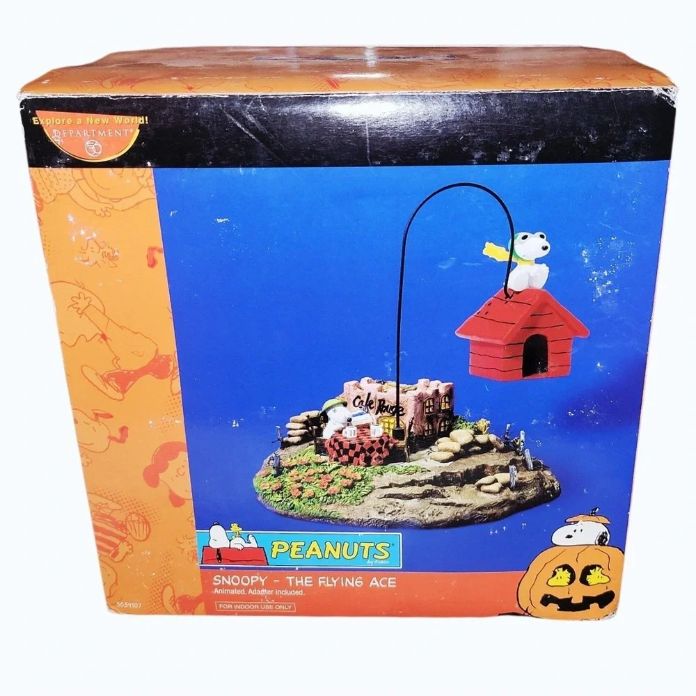 Dept 56 Peanuts Snoopy Flying Ace Animated 56.59107 Open Box Untested 2005